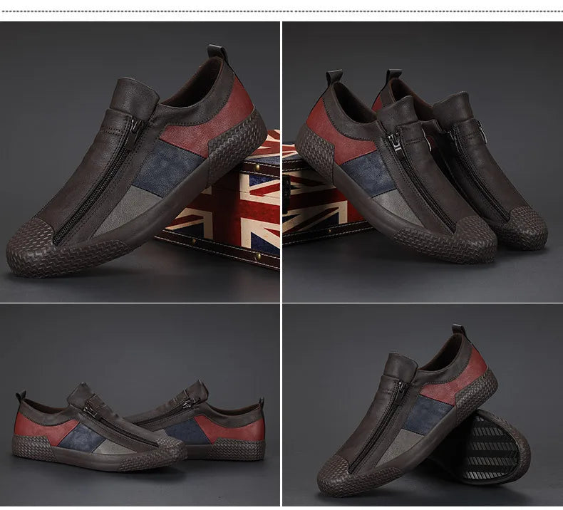 Handmade Leather Casual Shoes for Men Shoes Design Sneakers Man Comfortable Leather Shoes Men Loafers