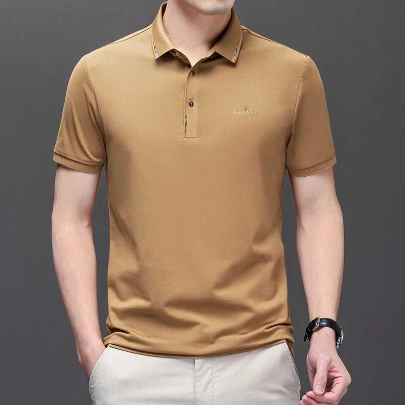 High End Brand 2024 Men's Summer New Luxury Printed Polo Shirt Trend Casual Breathable Versatile Lapel T-shirt Men's Clothing