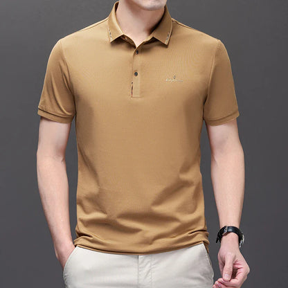 High End Brand 2024 Men's Summer New Luxury Printed Polo Shirt Trend Casual Breathable Versatile Lapel T-shirt Men's Clothing