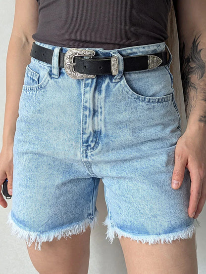 Streamgirl Blue Women's Denim Shorts Summer High Waist Casual Chic Loose Jean Shorts For Women Summer 2025 Denim Short Femme
