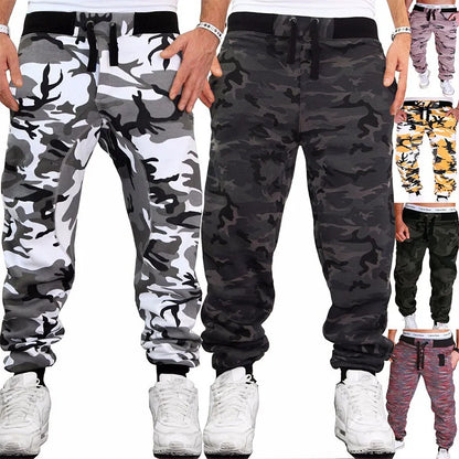 2025 new Sweatpants Men Camouflage Elasticity Cargo Pants Drawstring Multi Pockets Bottoms Casual Jogger Trousers