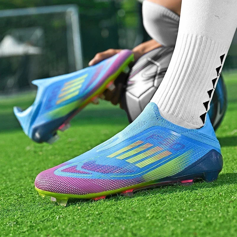 New Men Soccer Shoes Outdoor Sport Football Boots Training Breathable Match Boys Adult Cleats Non Slip Long Spikes Comfortable