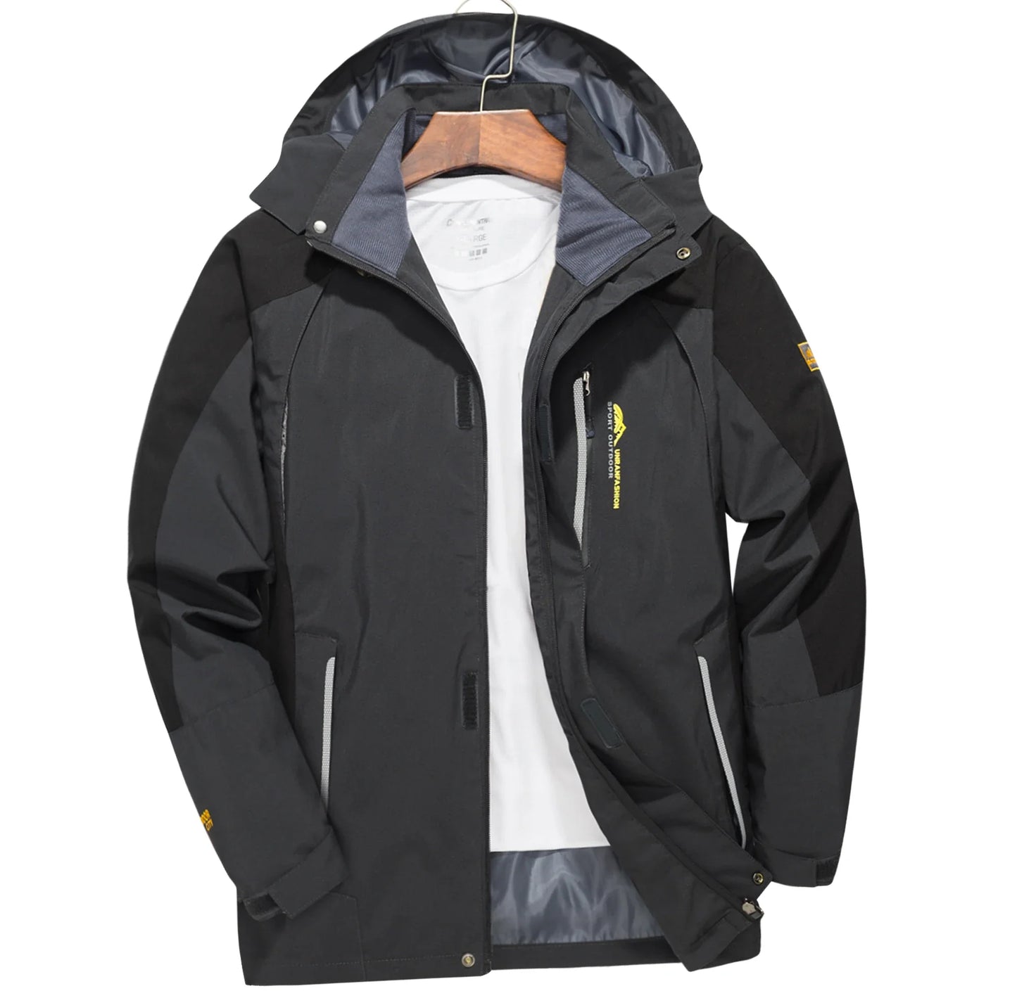 Jaqueta Masculina Impermeável de Caminhada Tamanho Grande Corta-Vento Quebra-Vento Acampamento Caça Corrida Trekking Pesca Casaco Masculino Exterior
