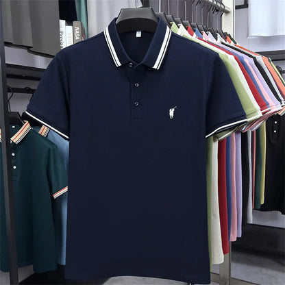 100% cotton luxury brand short sleeve polo shirt men new classic pony embroidery summer T-shirt high-end fashion casual Paul top