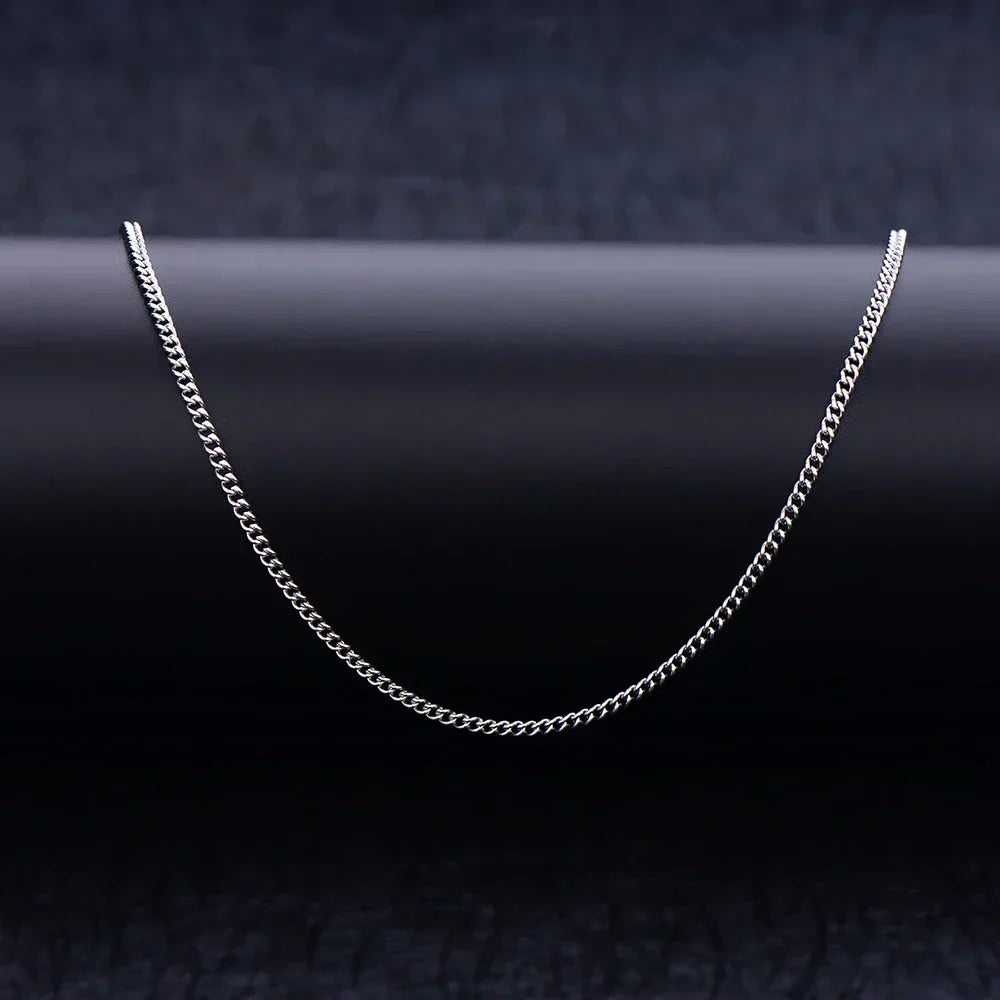 925 sterling silver 2MM 16-30Inches Side Chain Necklace Fit Pendant Fashion Gift For Men and Women Jewelry Accessories