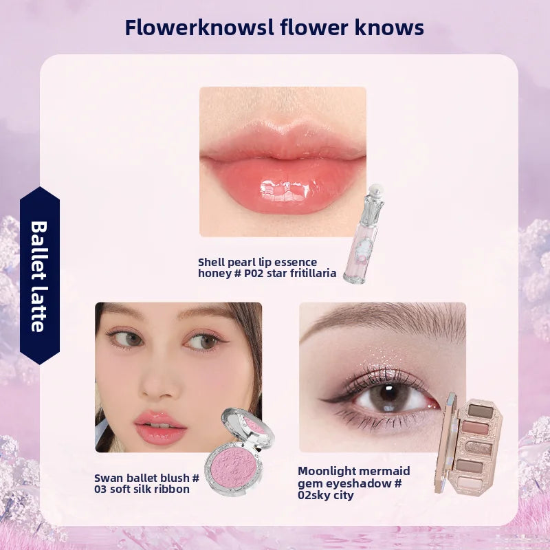 Gift Box Makeup Set Little Angel Full Box Lip Glaze Blusher Shell Jewelry Flower Know Birthday Gift Kit