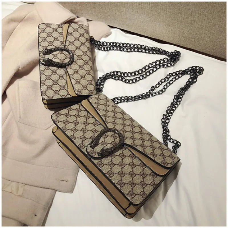 2025 New Trendy Fashion Dionysus Bag Vintage Print Mini Shoulder Crossbody Chain Bag for Women