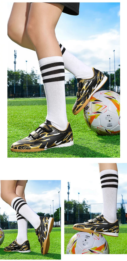 New Hot Kids Soccer Shoes School Football Boots Boys Girls Cleats Grass Sneakers Child Outdoor Athletic Training Sports Footwear