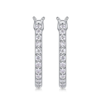 2mm D Color Moissanite Earring s925 Silver Plated 18k White Gold with GRA Certificates Wedding Hoop Earrings for Women