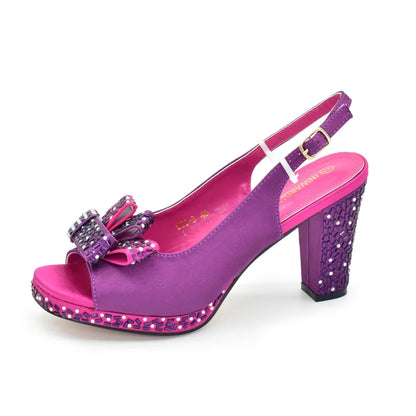 Luxury Shoe and Bag Set for Party in Women Italian Wedding Matching Shoes and Bag Decorated with Rhinestone Bride Shoes Designer