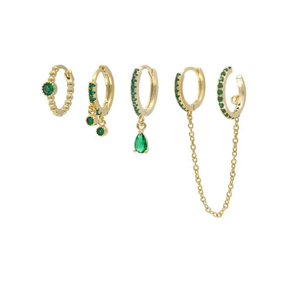 ROXI Ear Jewelry Set Water Drop Suit Earrings For Women Fashion Tassel Hoop Earring Piercing Pendientes Casual Street Jewelry