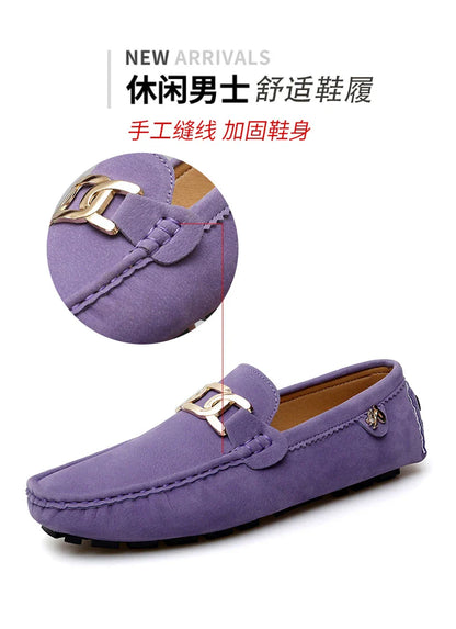 Sapatos Masculinos 2025 Novos Feitos à Mão Gorro Sola Macia Slip-On Casual Sapatos Preguiçosos Respiráveis ​​Trbottomy Mais Fáceis de Combinar Tamanho Grande