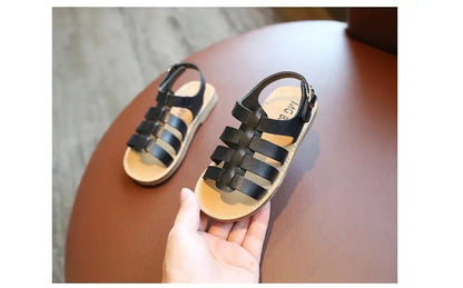 1-6 Years Children Summer Outdoor Beach Shoes Girls Princess Knitted Open Toed Sandals Gold, Silver, Black