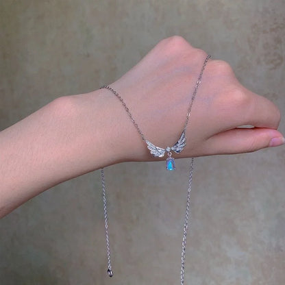 Heart Shape Pendant Necklaces Silver Color 5A Cubic Zirconia Minimalist Style Clavicle Chain Women And Girl Jewelry