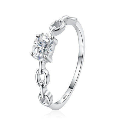 0.5ct D Oval Cut Moissanite Ring for Women 925 Sterling Silver Lab Diamond Engagement Wedding Rings Jewelry Bands