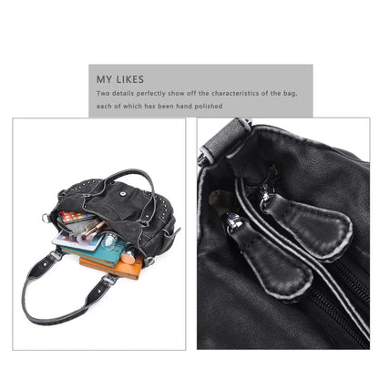 Women Handbag Satchel Top-handle Shoulder Bag PU Dumpling Pack Multi-pockets Shoulder Bags Phone Money Pack