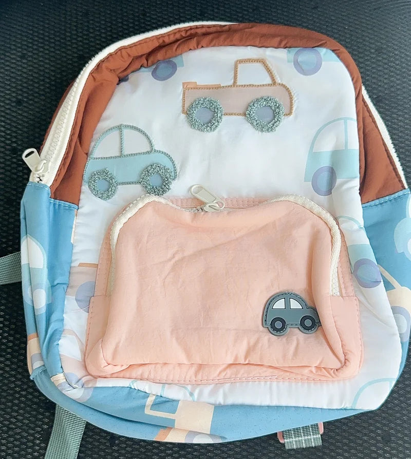 Car Embroidery, Children's Backpack, Personalized Name, Backpack, Walking Bag, Customized Diaper Bag For Boys And Girls