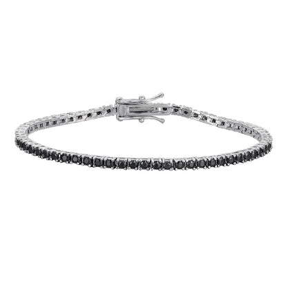 Certified Real 3/4/5/6.5MM Full Black Moissanite Tennis Bracelet for Women Men S925 Silver Link Bracelets Fine Jewelry