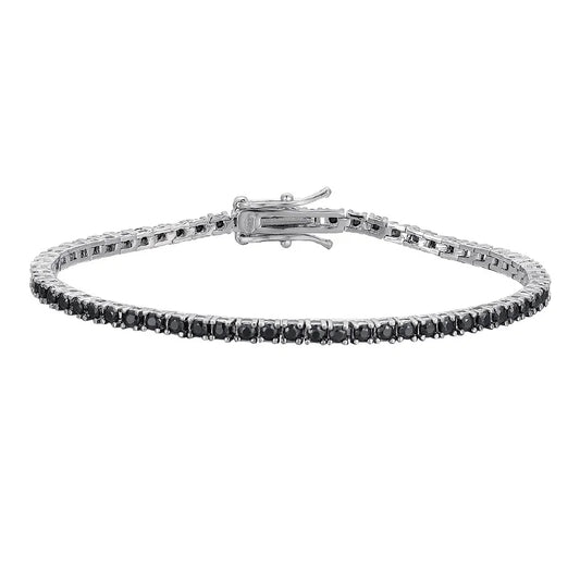 Certified Real 3/4/5/6.5MM Full Black Moissanite Tennis Bracelet for Women Men S925 Silver Link Bracelets Fine Jewelry
