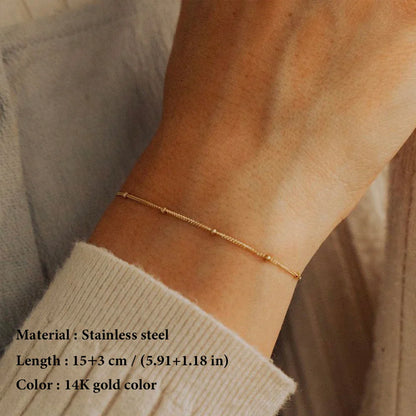 Stainless Steel Chain Necklace for Women Gold Color Thin Choker Bead Chain Necklace Jewelry Wholesale Dropshipping