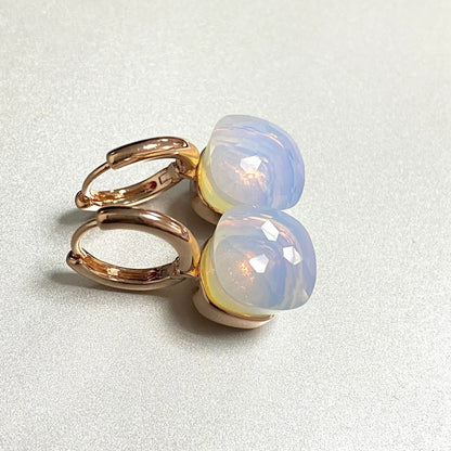 Classic Earrings For Women Amethyst Crystal Earrings Copper With Gold Plated Square Candy Colors Earrings Fashion Jewelry