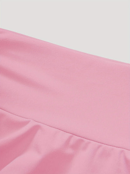 New Women Sexy Solid Mini Skirt Fashion Casual High Waist Slim Fit Elastic Waist Pleated Short Skirt