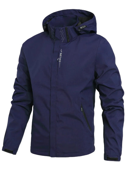 Men's Waterproof Rain Jacket Lightweight Outer Hooded Outdoor Raincoat Hiking Windproof Jacket Climbing Outdoor Jackets