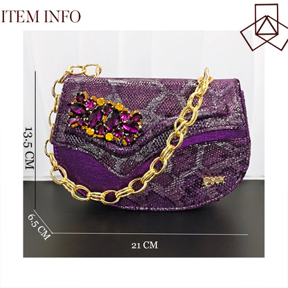 INS Purple Rhinestone-Embellished and Colorful Striped Design Party Wedding Peep Toe Bigger Size Ladies High Heels and Bag Set