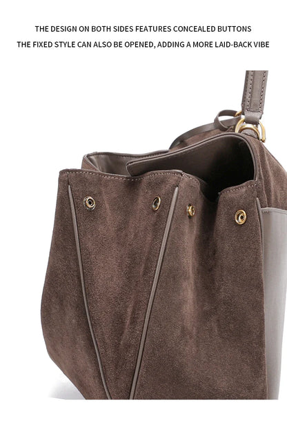2025 Autumn Winter Women's Suede genuine leather Bag Shoulder Handbag Large Capacity Single Tote Bag Handbag Luxury Designer Bag