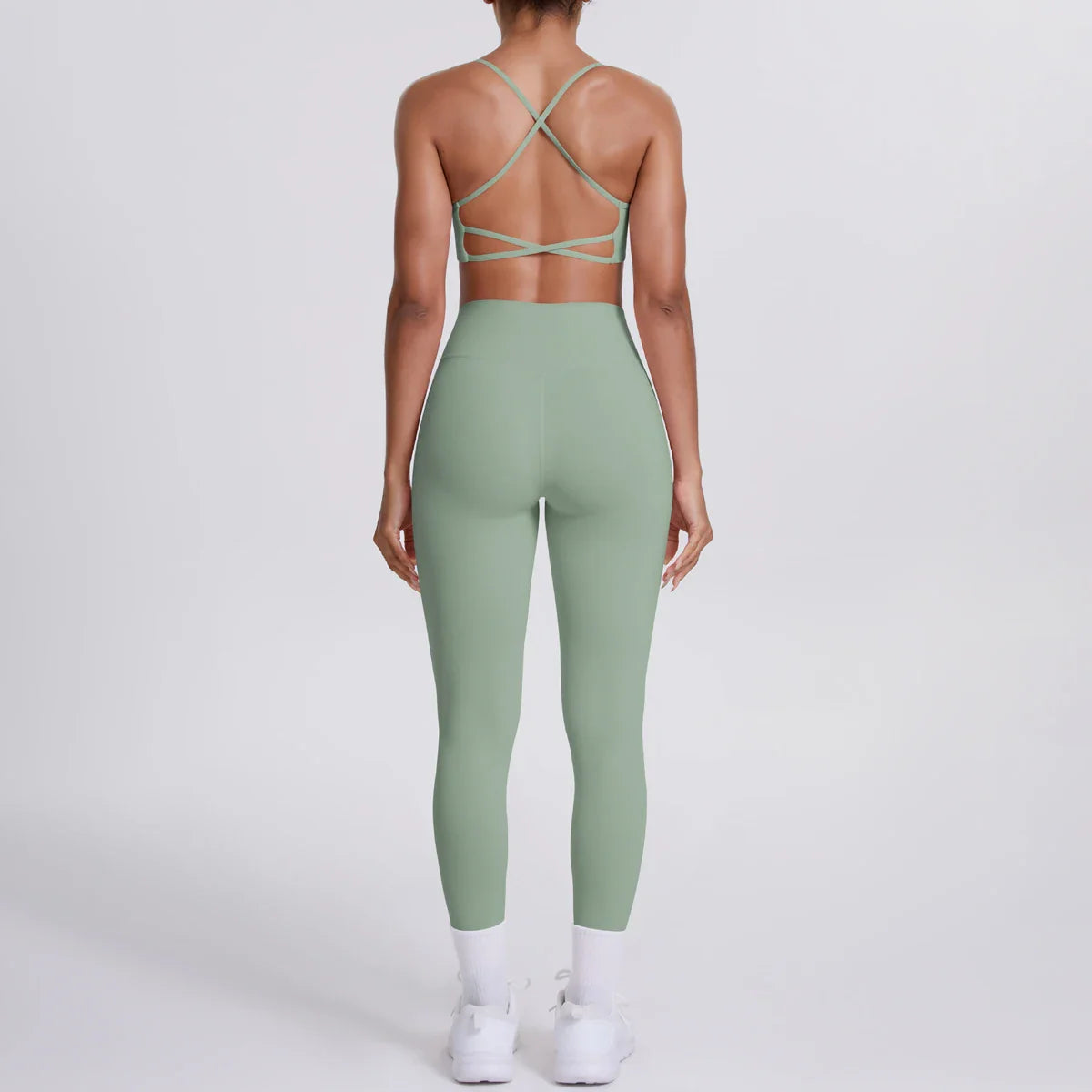 Yoga Suit Sports Set Gym Seamless High Impact Sports Bra Women's High Waist and Hips Tight Peach Buttocks Pants Womens Sportswea