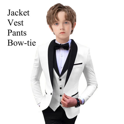 Paisley Classic 4-Piece Suits for Boys 3T-14 Smart Stylish Boy's Tuxedo Formal Outfit Kids Blazer Vest Pants Back to School