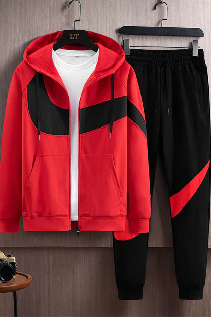 Spring and Autumn Men's Casual Cardigan Hoodie Fashion Sports Set Men's Running Sportswear Two Piece Set