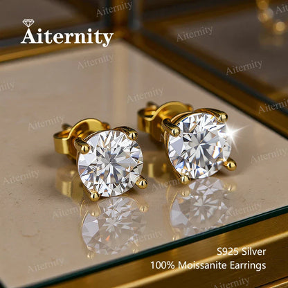 GRA Certificate Promotion 100% Moissanite Earrings for Women Pass Diamond Test Pen Ear Studs 925 Sterling Silver Fine Jewelry