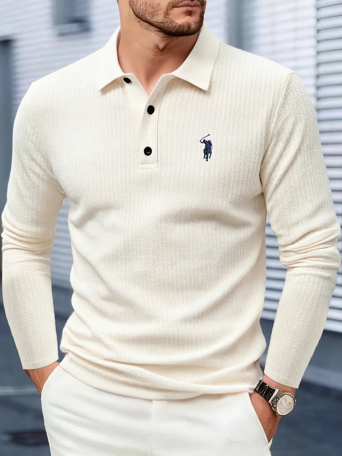 Men's polo shirt long sleeved high-end brand exquisite embroidery 2025 Spring and Autumn casual breathable fashion T-shirt top