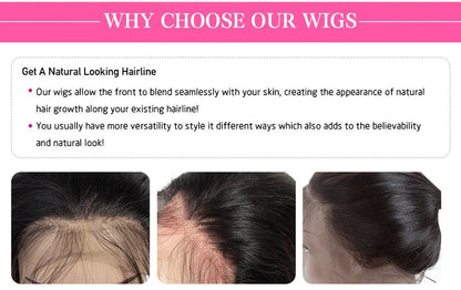 220% Density Bob Wigs Straight Human Hair Lace Front Wigs 13x4 Bob Brazilian Remy Hair Pre-plucked Lace Front Wigs 16 inch