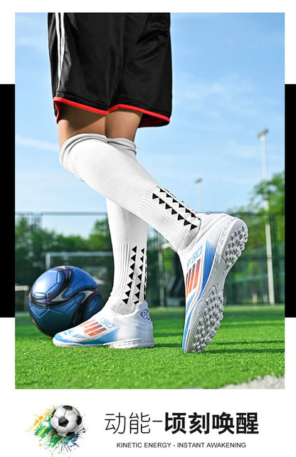 Without-Lace Mens Soccer Shoes f50 SLIP-ON Non-Slip Turf Soccer Cleats TF BOYS FG Training Football Boots Chuteira Campo 35-45