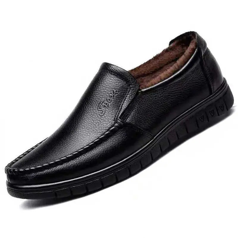 Genuine Leather Men's Shoes Breathable Soft Bottom Casual Business Shoes for Middle-Aged And Elderly Spring Autumn Wear