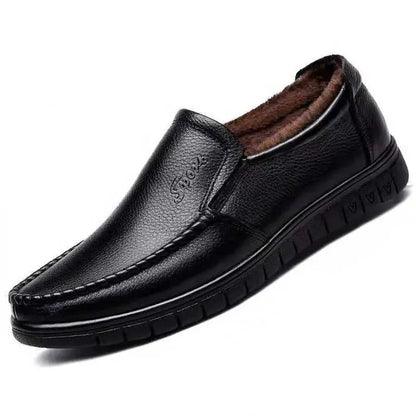 Genuine Leather Men's Shoes Breathable Soft Bottom Casual Business Shoes for Middle-Aged And Elderly Spring Autumn Wear
