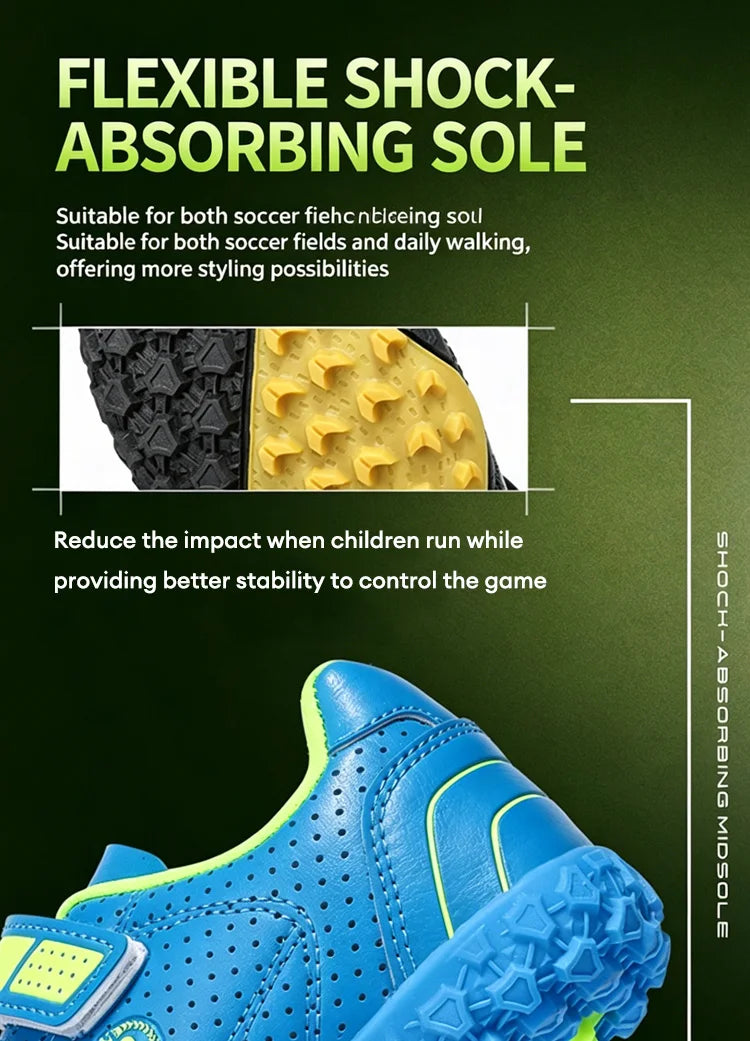 Children's Boys Low-Top Football Shoes Summer Breathable Sport Training Sneakers Outdoor Youth Turf Soccer Shoes