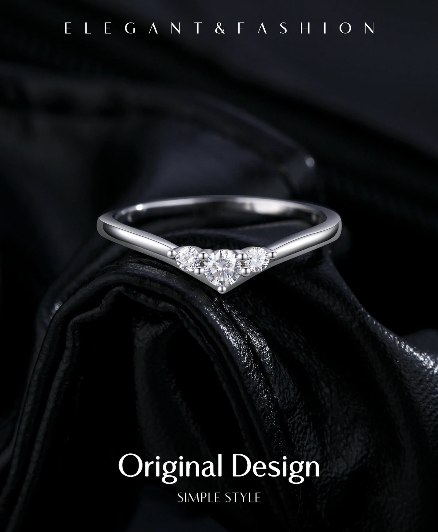 Anel de Moissanite Eternidade Simples Prata Esterlina 925 Anéis de Aliança Finos e Brilhantes para Mulheres Presente de Joias Finas