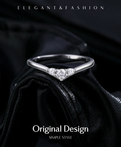 Anel de Moissanite Eternidade Simples Prata Esterlina 925 Anéis de Aliança Finos e Brilhantes para Mulheres Presente de Joias Finas