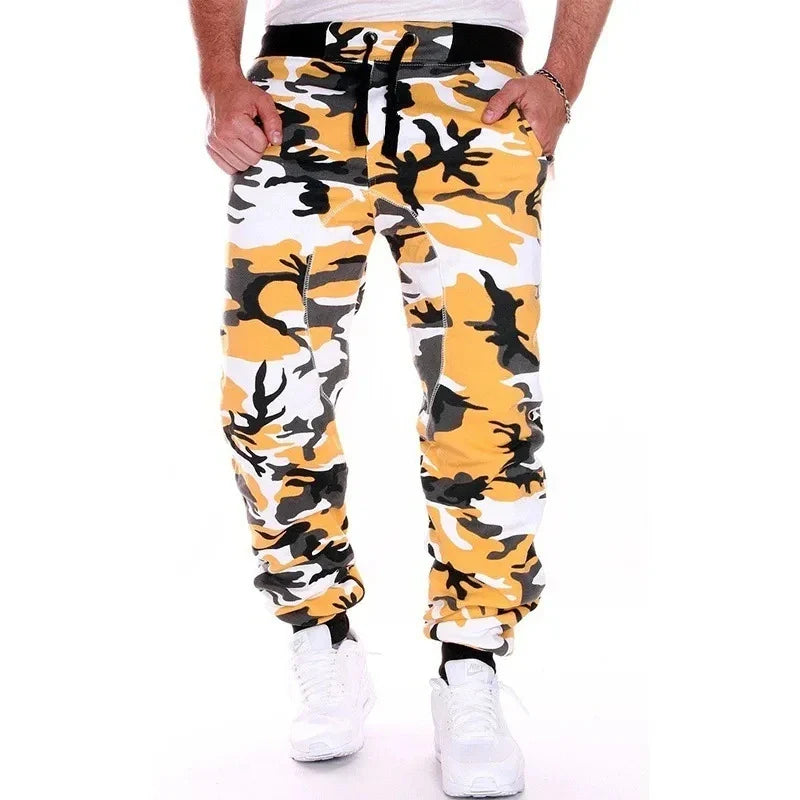2025 new Sweatpants Men Camouflage Elasticity Cargo Pants Drawstring Multi Pockets Bottoms Casual Jogger Trousers