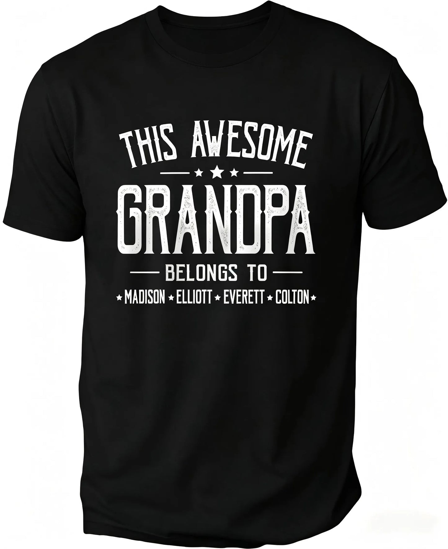 Personalized Grandpa Dad Shirt, Custom Grandpa Grandkids Name Shirt, Birthday Christmas Fathers Day Dad Grandpa Gift