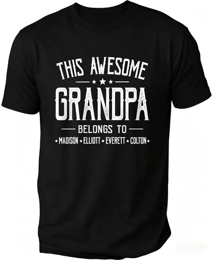 Personalized Grandpa Dad Shirt, Custom Grandpa Grandkids Name Shirt, Birthday Christmas Fathers Day Dad Grandpa Gift