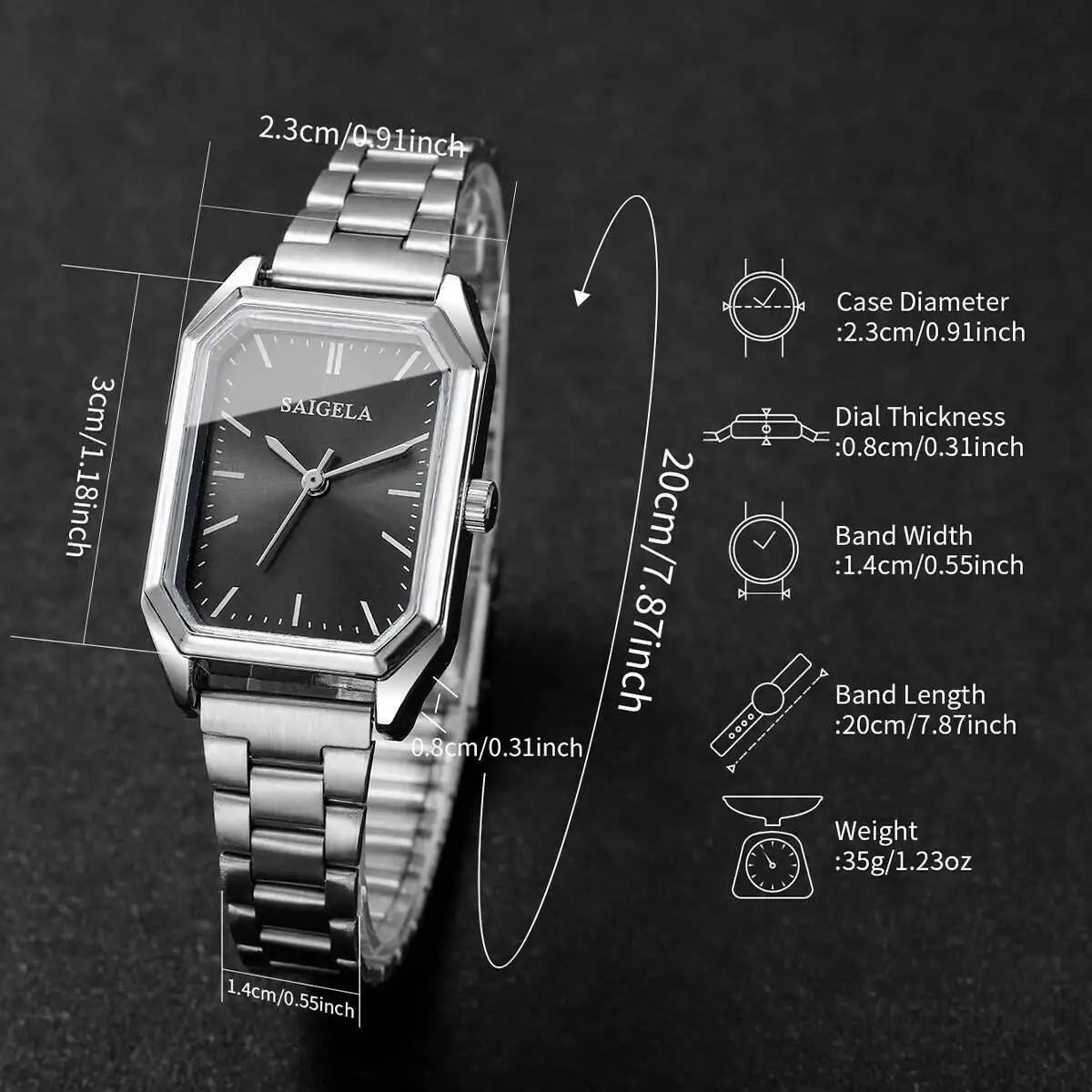 Fashion Rectangle Women Watches Simple Analog Quartz Wristwatch for Girls Clock Gift Reloj Mujer（Without Box）