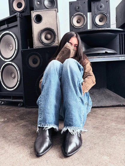 Y2K Harajuku jeans Vintage Wash distressed men women wide leg pants American hip hop Streetwear light blue Casual Baggy Trousers