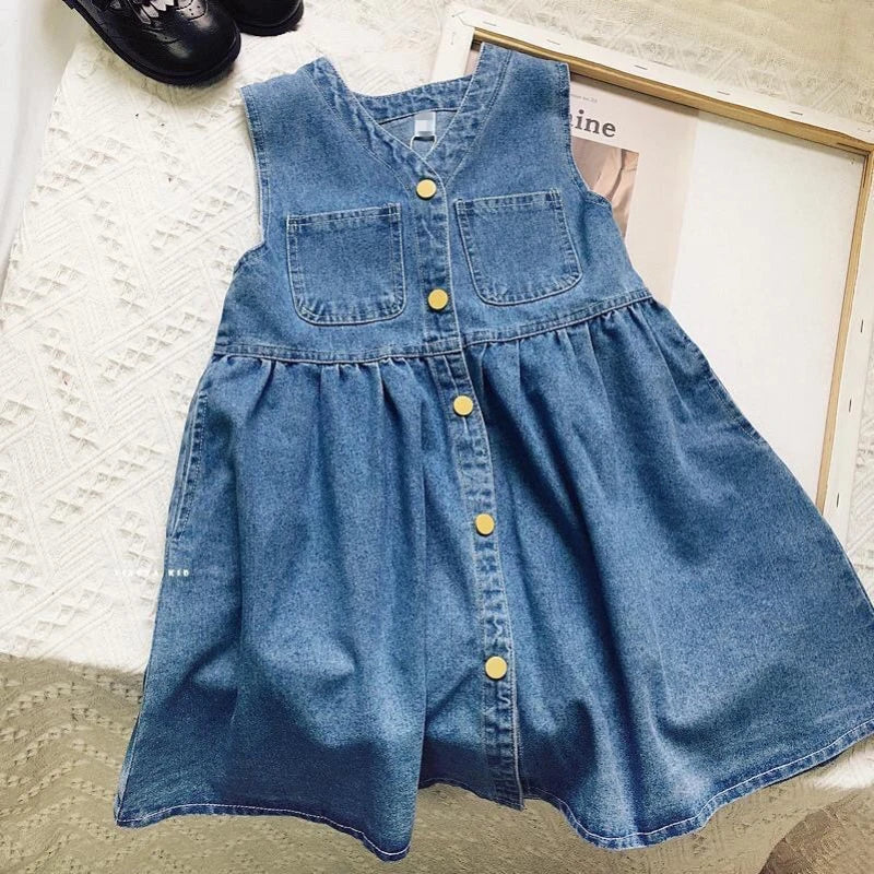 Cowboy Shoulder Strap Dress Female Design Sense Niche Spring And Autumn Slimming Sleeveless Camisole Vest Short Skirt