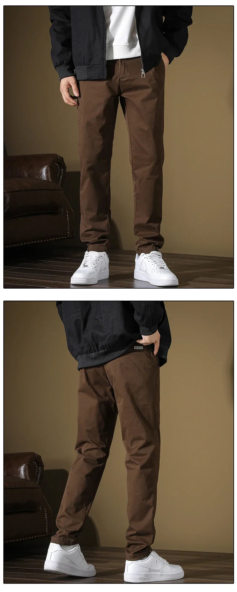 Spring New Men Casual Pants Slim Fit Stretch Arrivals Fashion Button Desinger Men's Streetwear Brand Male Clothing