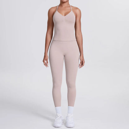 2 Piece Yoga Clothes Women Tracksuit Athletic Wear Pilates Fitness Suit Gym Workout Push Up Clothes Sports Bra Leggings Suit