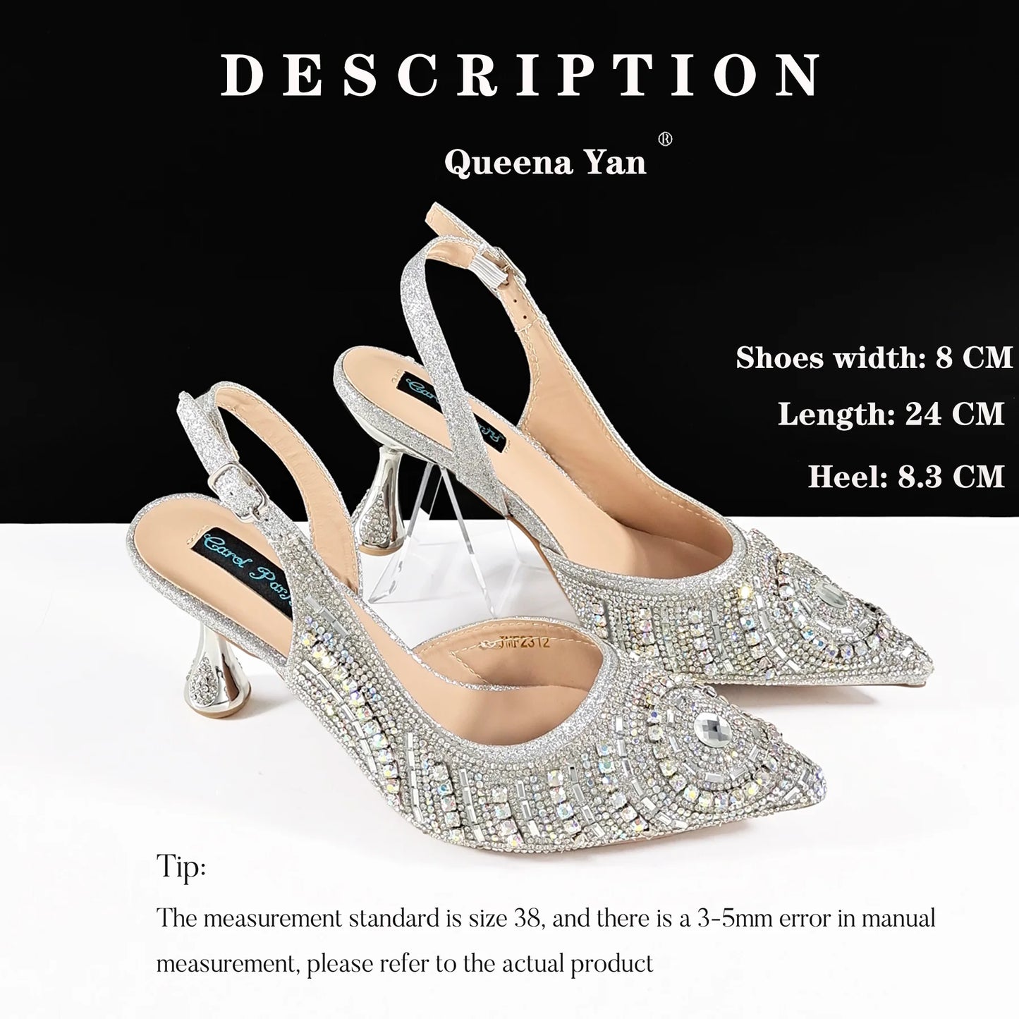 Newest INS Style Elegant High Heels Pointed-Toe Nigeria Popular Design African Ladies Shoes And Bag Set